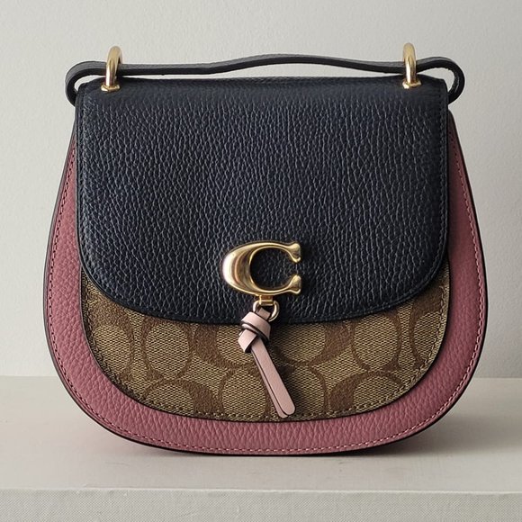 $239 *NEW* COACH Im/Khaki/Midnight Blue Multi Saddle Bag - Picture 15 of 15